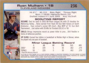 2004 Bowman - Gold #236 Ryan Mulhern Back
