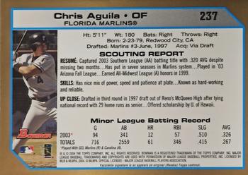 2004 Bowman - Gold #237 Chris Aguila Back