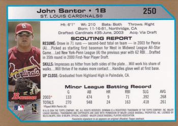 2004 Bowman - Gold #250 John Santor Back