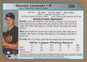 2004 Bowman - Gold #256 Donald Levinski Back