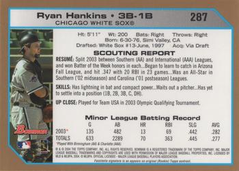 2004 Bowman - Gold #287 Ryan Hankins Back