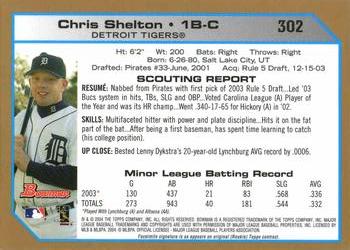 2004 Bowman - Gold #302 Chris Shelton Back