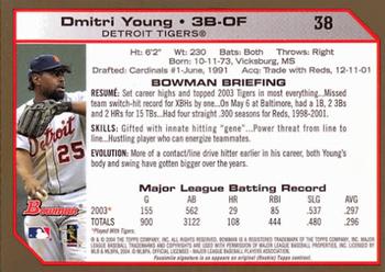 2004 Bowman - Gold #38 Dmitri Young Back
