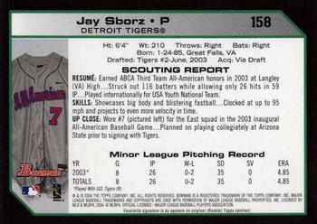 2004 Bowman - Relics #158 Jay Sborz Back