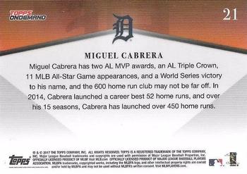 2017 Topps On-Demand 600HR Club #21 Miguel Cabrera Back