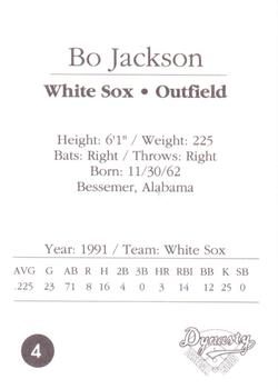 1992 Dynasty #4 Bo Jackson Back