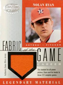 2001 Leaf Certified Materials - Fabric of the Game Career #FG-4 Nolan Ryan Front