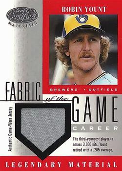 2001 Leaf Certified Materials - Fabric of the Game Career #FG-35 Robin Yount Front