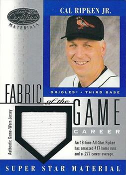 2001 Leaf Certified Materials - Fabric of the Game Career #FG-41 Cal Ripken Jr. Front
