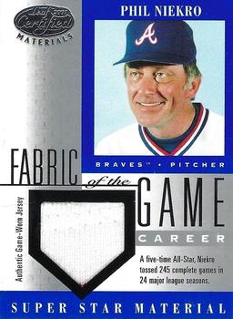 2001 Leaf Certified Materials - Fabric of the Game Career #FG-53 Phil Niekro Front