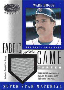 2001 Leaf Certified Materials - Fabric of the Game Career #FG-66 Wade Boggs Front