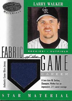 2001 Leaf Certified Materials - Fabric of the Game Career #FG-83 Larry Walker Front