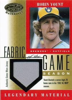 2001 Leaf Certified Materials - Fabric of the Game Season #FG-35 Robin Yount Front