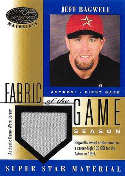 2001 Leaf Certified Materials - Fabric of the Game Season #FG-56 Jeff Bagwell Front