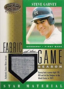 2001 Leaf Certified Materials - Fabric of the Game Season #FG-82 Steve Garvey Front