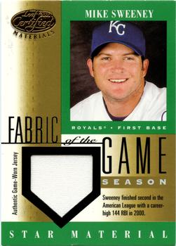 2001 Leaf Certified Materials - Fabric of the Game Season #FG-92 Mike Sweeney Front
