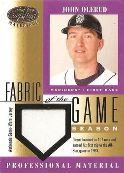 2001 Leaf Certified Materials - Fabric of the Game Season #FG-116 John Olerud Front