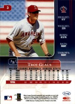 2002 Leaf Rookies & Stars #3 Troy Glaus Back