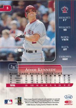 2002 Leaf Rookies & Stars #5 Adam Kennedy Back