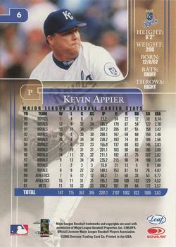 2002 Leaf Rookies & Stars #6 Kevin Appier Back