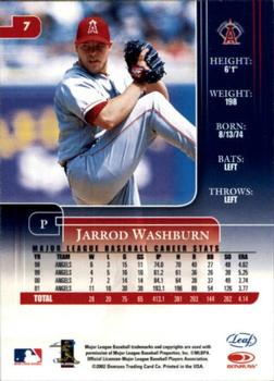 2002 Leaf Rookies & Stars #7 Jarrod Washburn Back