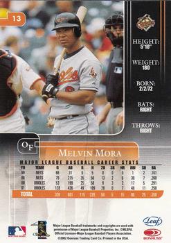 2002 Leaf Rookies & Stars #13 Melvin Mora Back