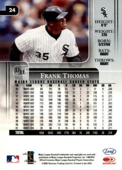 2002 Leaf Rookies & Stars #24 Frank Thomas Back