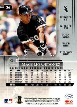 2002 Leaf Rookies & Stars #26 Magglio Ordonez Back