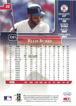 2002 Leaf Rookies & Stars #32 Ellis Burks Back