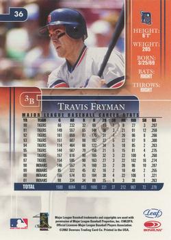 2002 Leaf Rookies & Stars #36 Travis Fryman Back