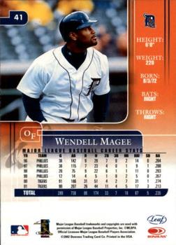 2002 Leaf Rookies & Stars #41 Wendell Magee Back