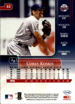 2002 Leaf Rookies & Stars #53 Corey Koskie Back