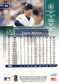 2002 Leaf Rookies & Stars #86 Jamie Moyer Back