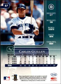 2002 Leaf Rookies & Stars #87 Carlos Guillen Back