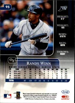 2002 Leaf Rookies & Stars #95 Randy Winn Back