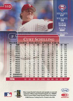 2002 Leaf Rookies & Stars #112 Curt Schilling Back