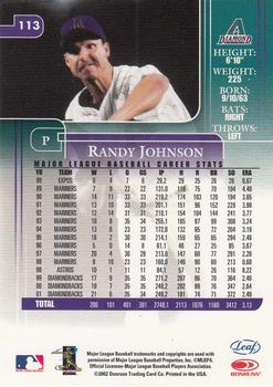 2002 Leaf Rookies & Stars #113 Randy Johnson Back