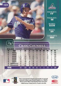 2002 Leaf Rookies & Stars #121 Craig Counsell Back