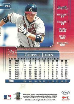 2002 Leaf Rookies & Stars #125 Chipper Jones Back