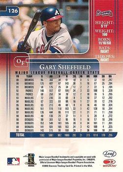 2002 Leaf Rookies & Stars #126 Gary Sheffield Back