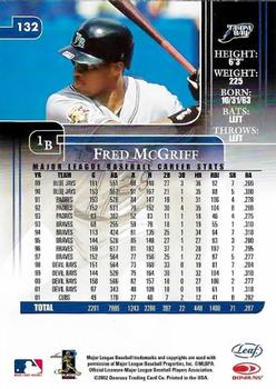 2002 Leaf Rookies & Stars #132 Fred McGriff Back