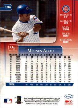 2002 Leaf Rookies & Stars #136 Moises Alou Back