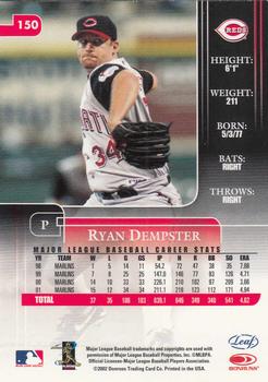 2002 Leaf Rookies & Stars #150 Ryan Dempster Back