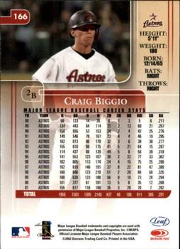 2002 Leaf Rookies & Stars #166 Craig Biggio Back