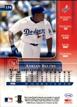 2002 Leaf Rookies & Stars #174 Adrian Beltre Back
