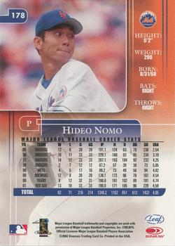 2002 Leaf Rookies & Stars #178 Hideo Nomo Back
