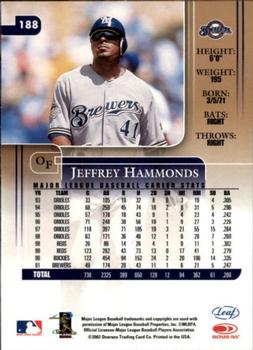 2002 Leaf Rookies & Stars #188 Jeffrey Hammonds Back