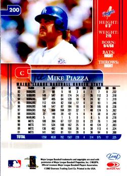 2002 Leaf Rookies & Stars #200 Mike Piazza Back