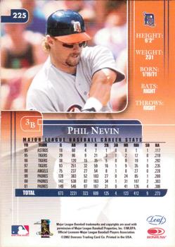 2002 Leaf Rookies & Stars #225 Phil Nevin Back
