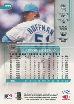 2002 Leaf Rookies & Stars #229 Trevor Hoffman Back